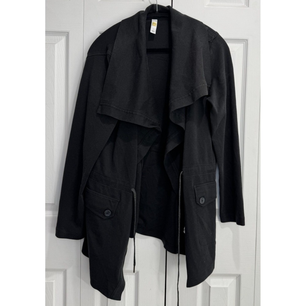 Lole Draped Cinched Barbara Jacket Women's Large Black Long Sleeve Preppy Casual